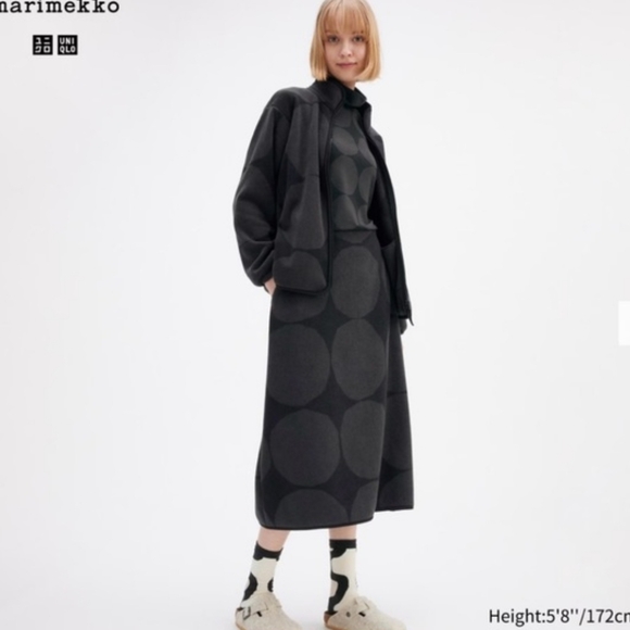 Marimekko Dresses & Skirts - Uniqlo X Marimekko Black and Dark Gray Oversized Dot Skirt